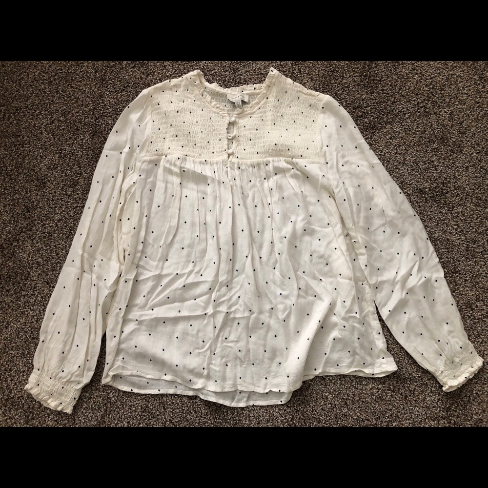 Lucky Brand black polkadot shirt